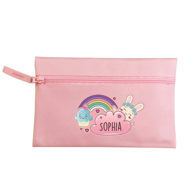 Personalised Cute Bunny Pink Pencil Case