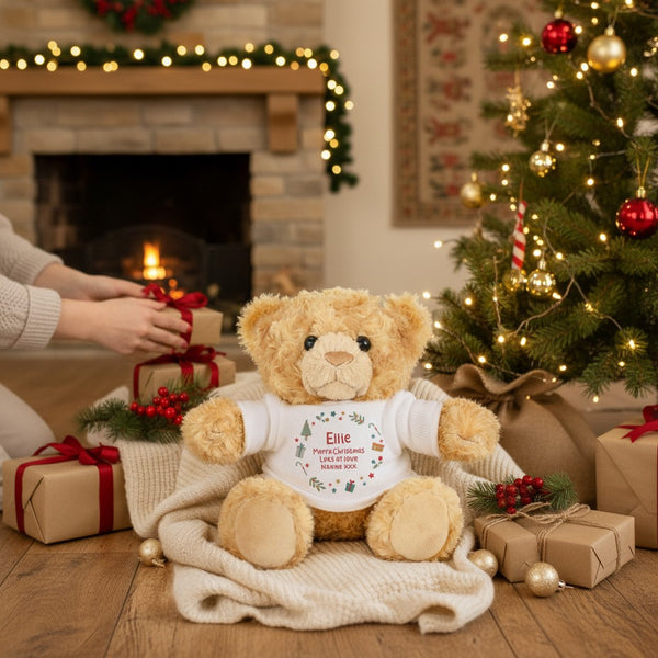 Personalised Christmas Icons Teddy Bear