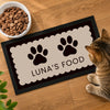 Personalised Paw Prints Pet Bowl Mat Non Slip