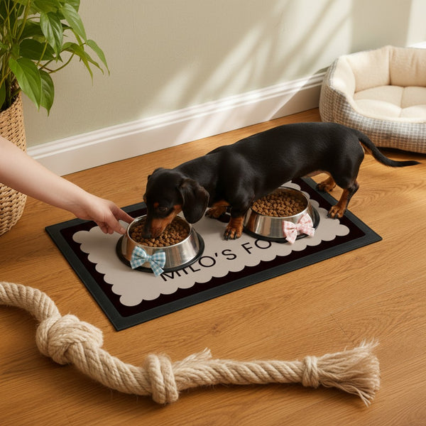 Personalised Paw Prints Pet Bowl Mat Non Slip