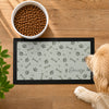 Personalised Grey Dog Icons Pet Bowl Mat Non Slip