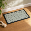 Personalised Grey Dog Icons Pet Bowl Mat Non Slip