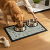 Personalised Grey Dog Icons Pet Bowl Mat Non Slip