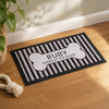 Personalised Black Stripe Pet Bowl Mat Non Slip