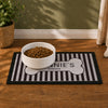Personalised Black Stripe Pet Bowl Mat Non Slip