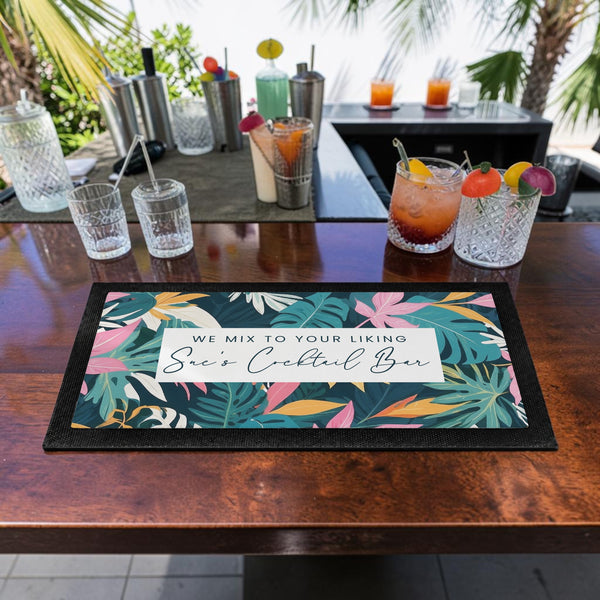 Personalised Tropical Bar Mat