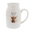 Personalised Highland Cow Ceramic Flower Jug Vase