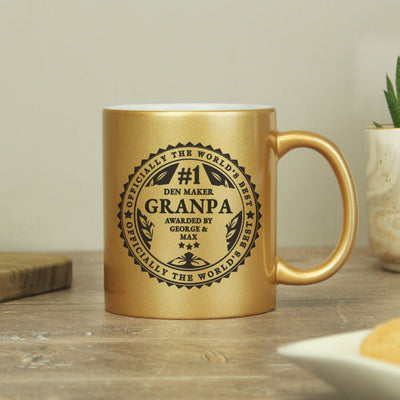 Personalised Worlds Best Ceramic Gold Mug