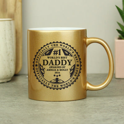 Personalised Worlds Best Ceramic Gold Mug