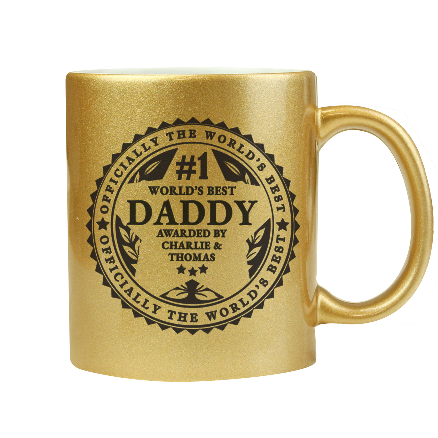 Personalised Worlds Best Ceramic Gold Mug