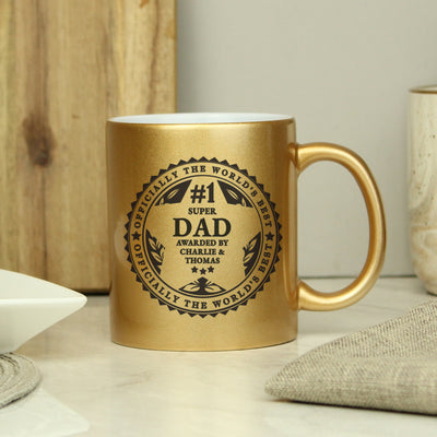 Personalised Worlds Best Ceramic Gold Mug