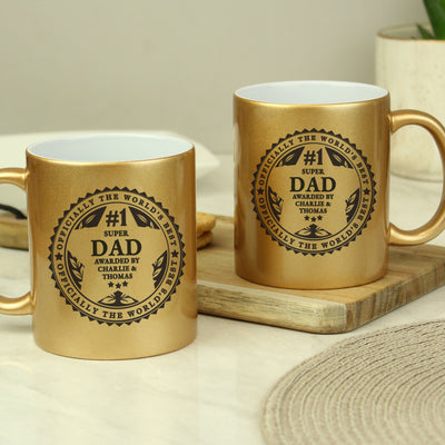 Personalised Worlds Best Ceramic Gold Mug