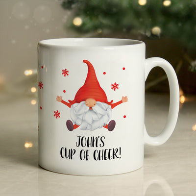 Personalised Red Gonk Christmas Ceramic Mug