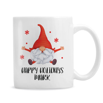 Personalised Red Gonk Christmas Ceramic Mug