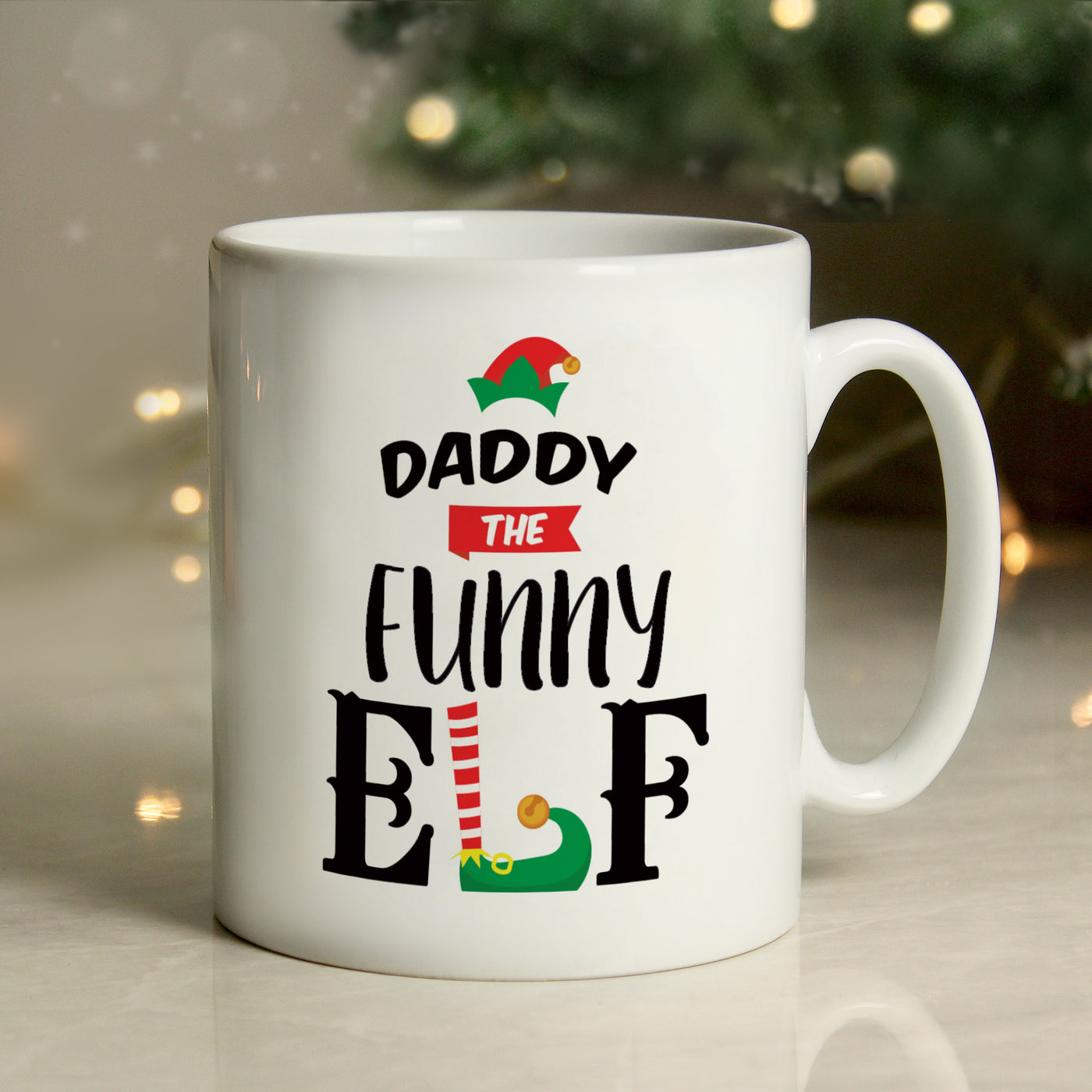 Personalised Elf Christmas Ceramic Mug
