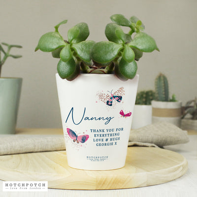 Personalised Butterfly Ceramic Plant Pot