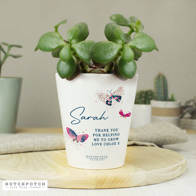 Personalised Butterfly Ceramic Plant Pot