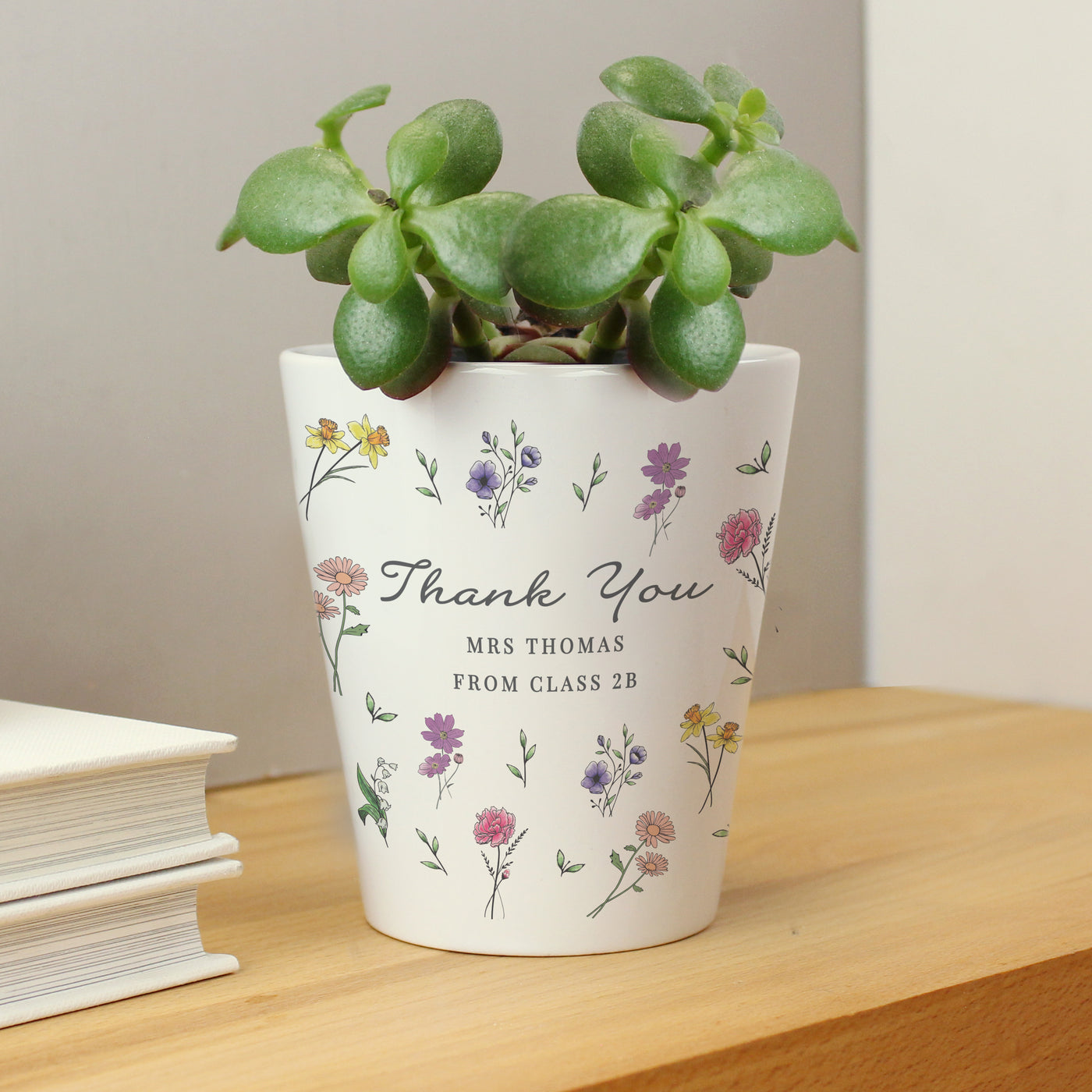 Personalised Wild Flowers Ceramic Plant Pot