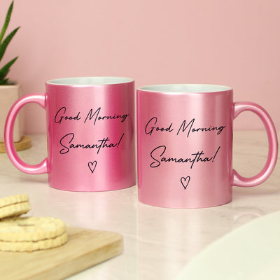 Personalised Pink Glitter Ceramic Mug