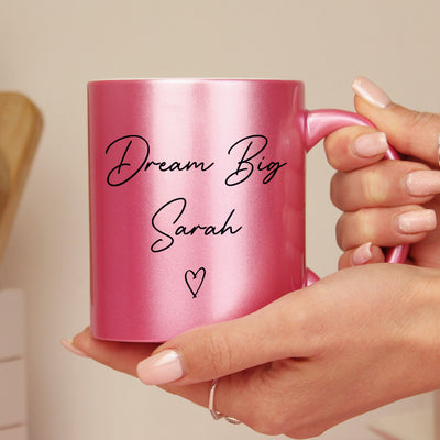 Personalised Pink Glitter Ceramic Mug