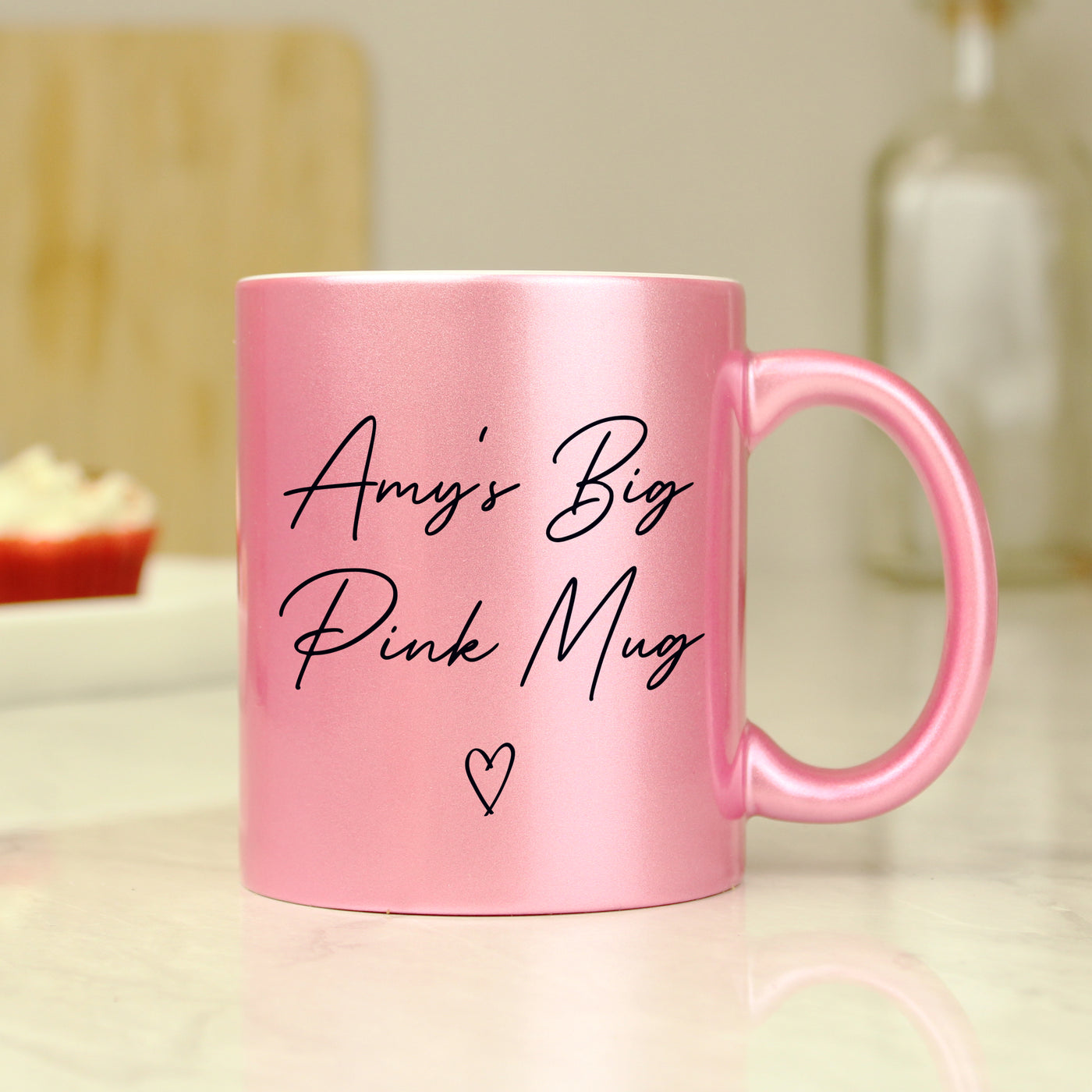 Personalised Pink Glitter Ceramic Mug