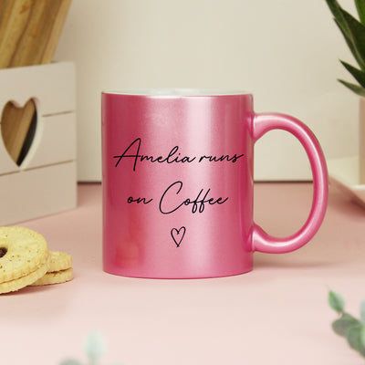 Personalised Pink Glitter Ceramic Mug