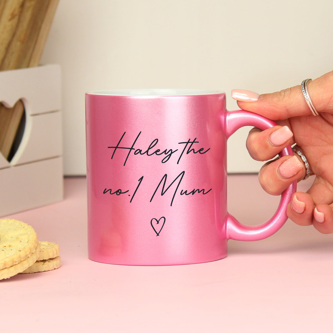 Personalised Pink Glitter Ceramic Mug