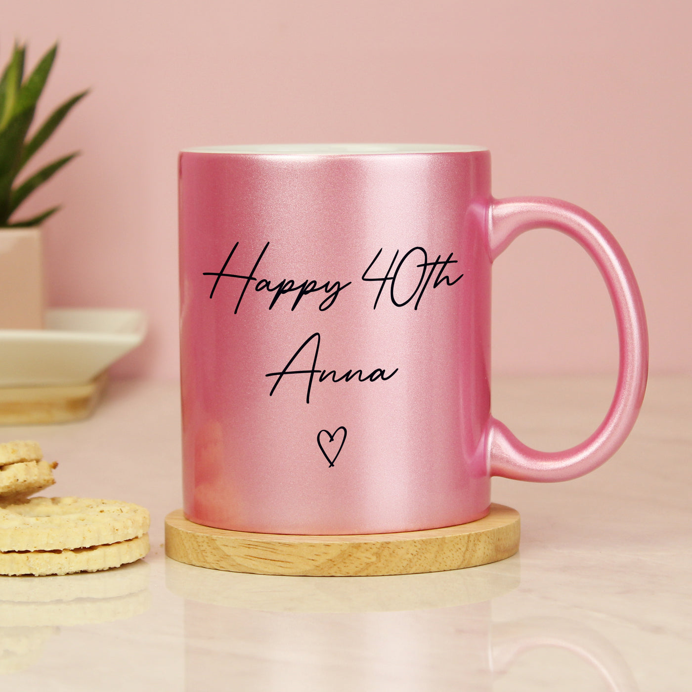 Personalised Pink Glitter Ceramic Mug