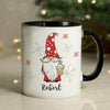 Personalised Gonk Family Black Handled Christmas Ceramic Mug - Male