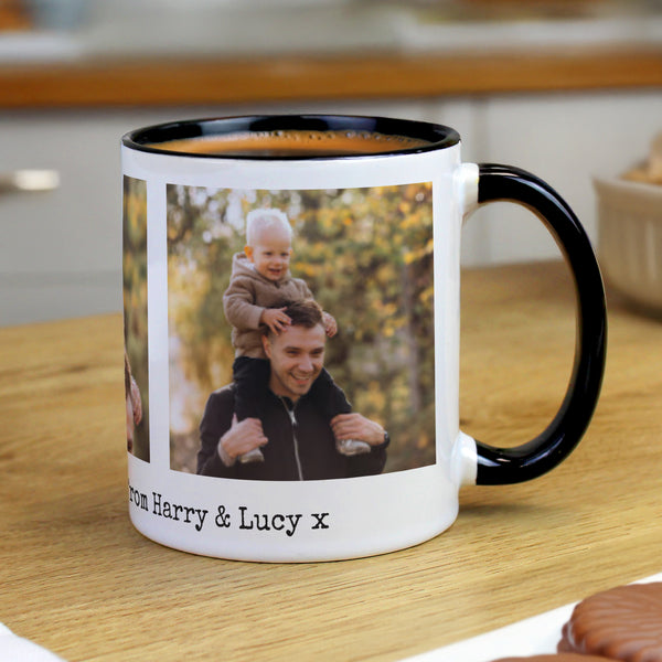 Personalised Multi Photo Upload Black Handle Ceramic Mug