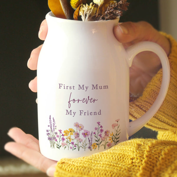 Personalised Wild Flower Ceramic Jug Vase