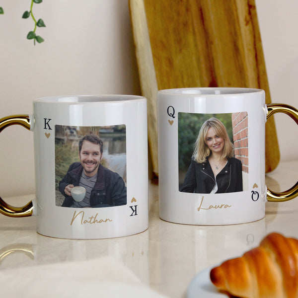 Personalised Photo Upload King Gold Handle Ceramic Mug