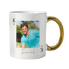 Personalised Photo Upload King Gold Handle Ceramic Mug