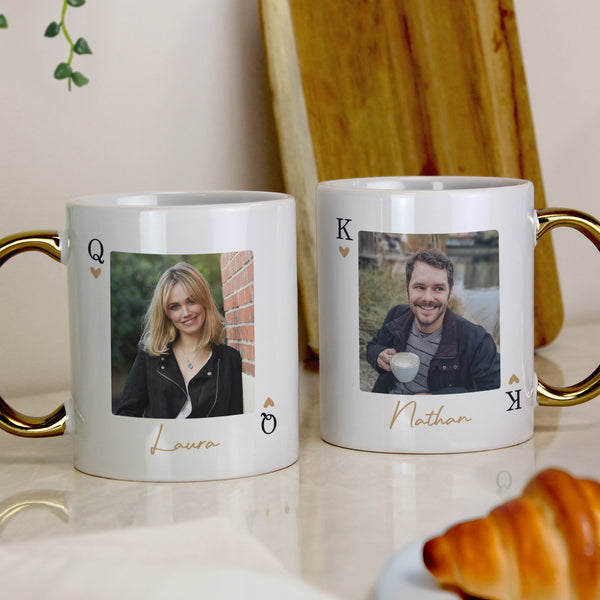 Personalised Photo Upload Queen Gold Handle Ceramic Mug