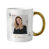 Personalised Photo Upload Queen Gold Handle Ceramic Mug