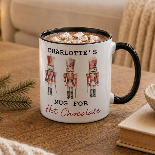 Personalised Nutcracker Black Handle Ceramic Mug