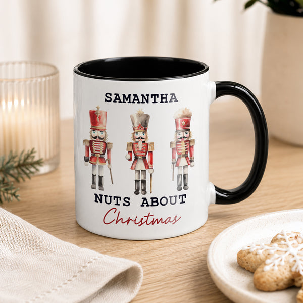 Personalised Nutcracker Black Handle Ceramic Mug