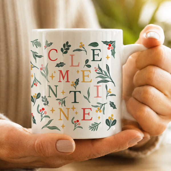 Personalised Christmas Pattern Ceramic Mug