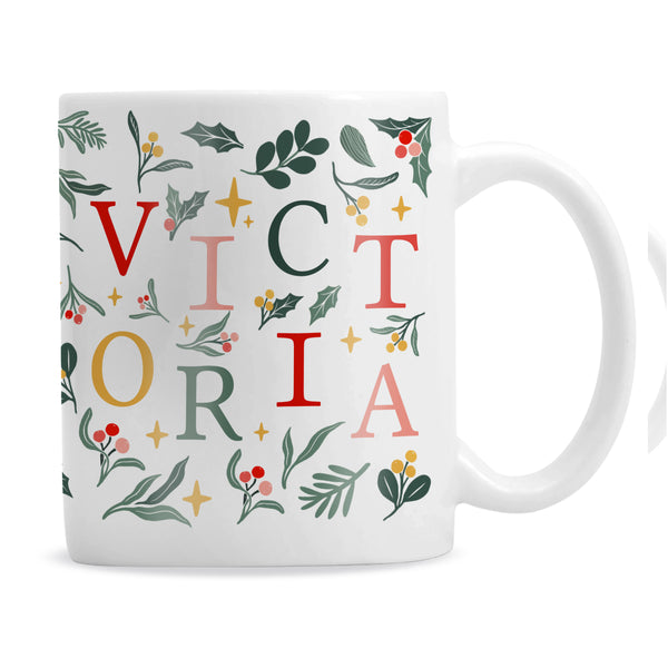 Personalised Christmas Pattern Ceramic Mug