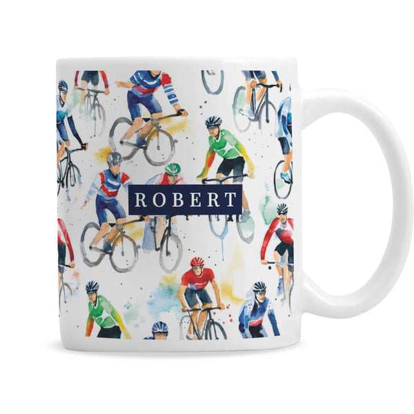 Personalised Cyclist Icons Ceramic Mug