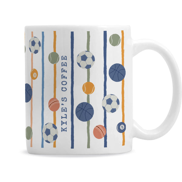 Personalised Sports Balls Ceramic Mug