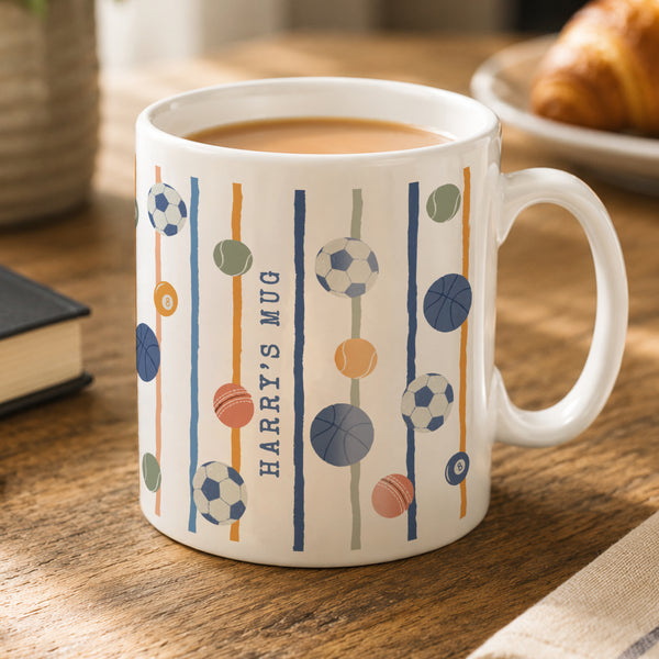 Personalised Sports Balls Ceramic Mug