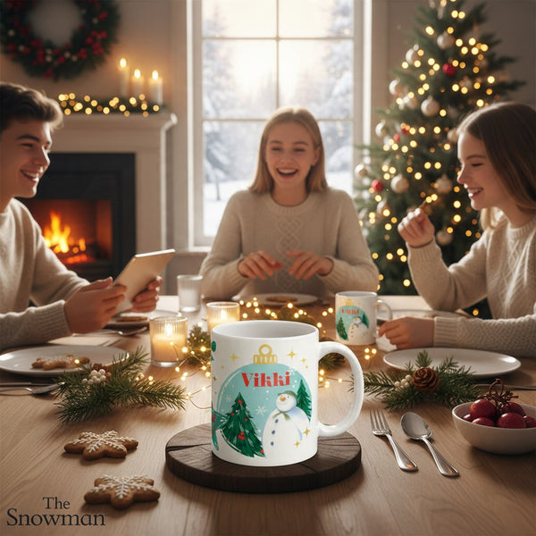 Personalised The Snowman Christmas Wishes Ceramic Mug