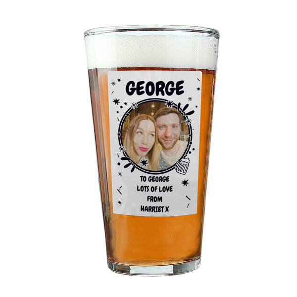 Personalised Cheers Photo Upload Beer Glass