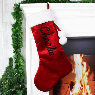 Copy of Personalised Name Only Red Christmas Stocking