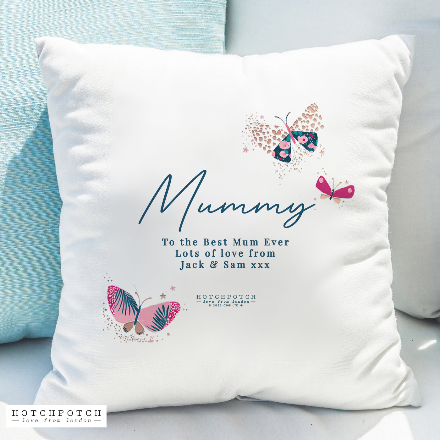 Personalised Butterfly Filled Cotton Cushion