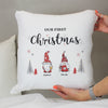 Personalised Gonk Family Christmas Cushion