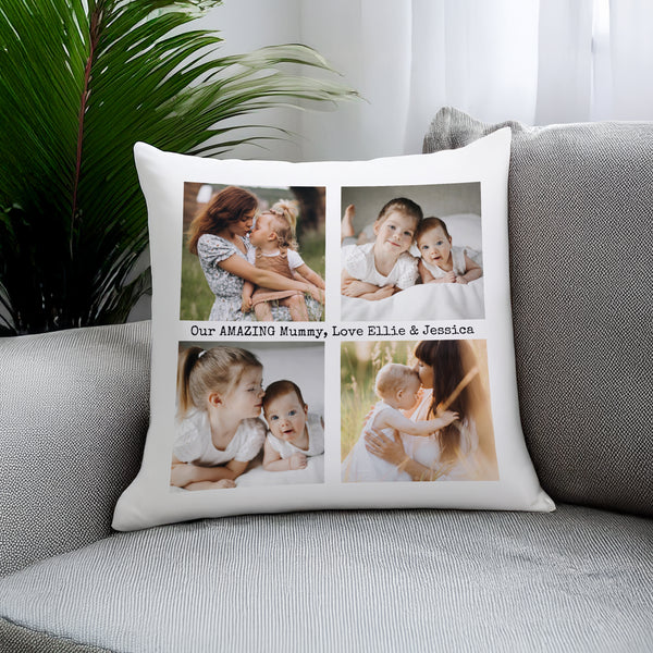Personalised Multi Photo Upload Filled Cushion