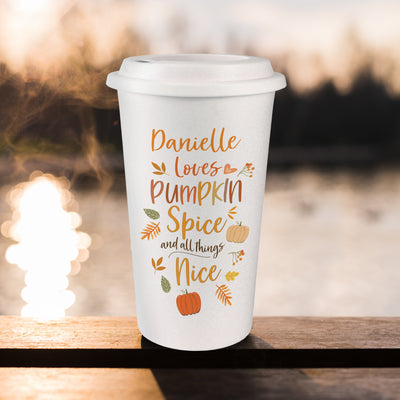 Personalised Halloween Pumpkin Spice Travel Mug
