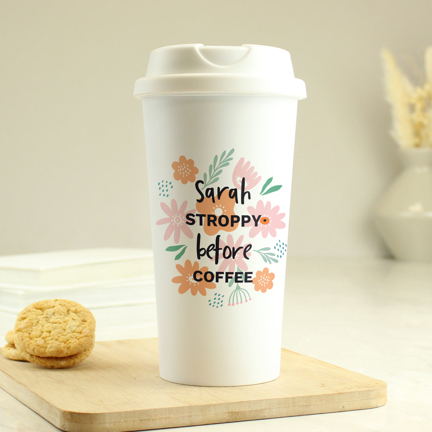 Personalised Floral Travel Mug